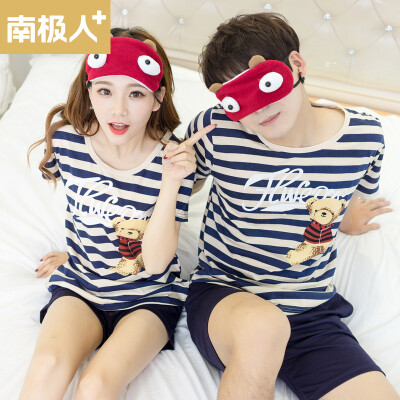 

Antarctic Underwear Pajamas Summer Cartoon Bear Short Sleeve Cotton Couples Home Service T-QL5076 Men&39s Black