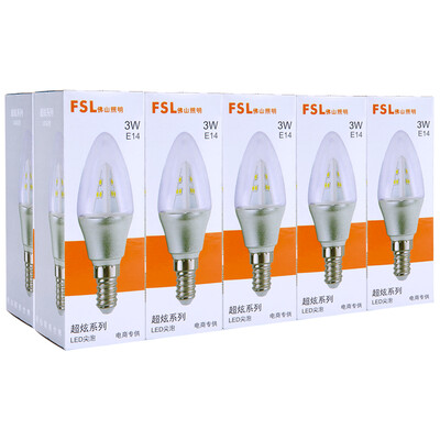 

Jingdong Supermarket] Foshan Lighting (FSL) LED energy-saving light bulb bubble bubble 3W small mouth E14 sharp foam daylight color 6500K 10 package
