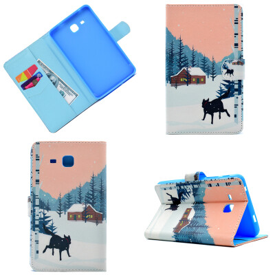 

Snow wolf Style Classic Flip Cover with Stand Function and Credit Card Slot for Samsung Galaxy Tab A 7.0 T280