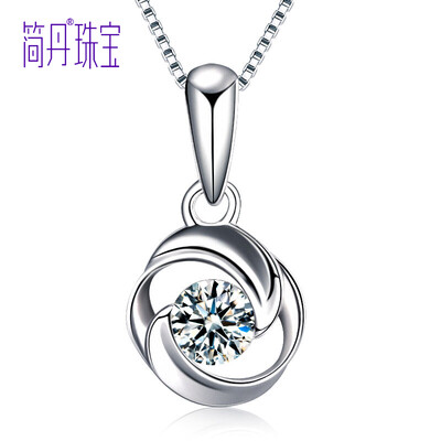 

Jane Dan JIANDAN S925 Silver Necklace Chainbone Chain Temperament Zircon Pendant Female Send Girlfriend Rose Tango