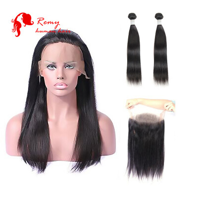 

CZ Hair Brazilian Virgin Hair With Closure 360 Lace Frontal With Straight Hair Bundles 360 Lace Band Frontal With Straight Human H