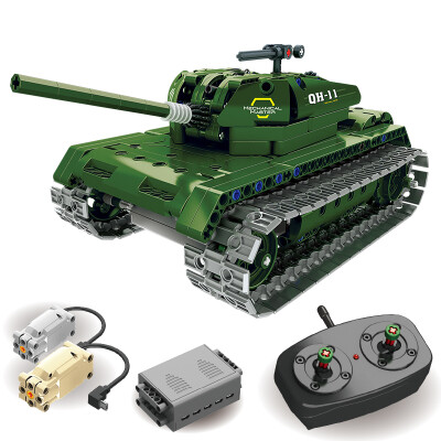 

QIHUI Puzzle Remote Control Electric Building Blocks USB Charging Kids Toys Boy Gifts High Speed ​​Motor Battle Tank