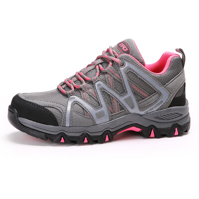 

TFO hiking shoes full palm air cushion breathable comfortable shock hiking shoes 853701 female models dark gray rose red 36