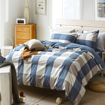 

Yalu free four-piece cotton bedding quality washable cotton kits 1.5 m bed for large gray blue 1.5 m bed bed