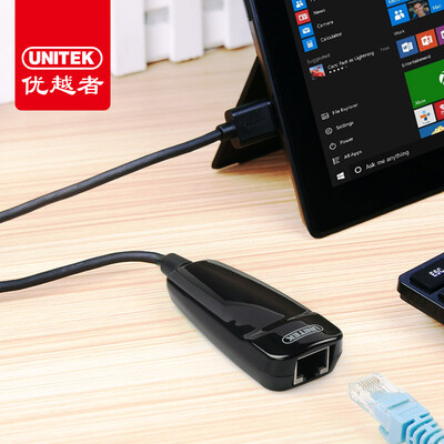 

Улучшенный человек (UNITEK) USB к RJ45 проводной LAN сетевой кабель преобразователя проводной Fast ноутбук карты адаптер Ethernet кабель Внешний интерфейс Apple Mac черный Y-1466BK