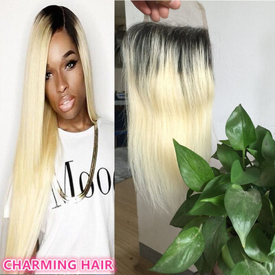 

Очаровательный волос Блондинка Закрытие 1b 613 # Ombre Lace Closure бесплатно Частичный кружевной закрытие Blonde Ombre Closure Бесплатная доставка
