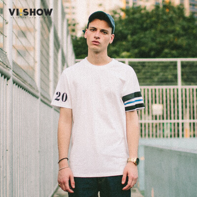 

Wei Xiu viishow round neck collar short sleeve T shirt asymmetrical printing men short T white TD15471172 white XL