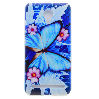 

Blue butterfly Pattern Soft Thin TPU Rubber Silicone Gel Case Cover for Lenovo C2