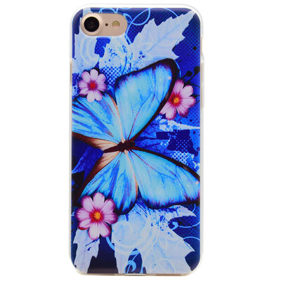 

Blue butterfly Pattern Soft Thin TPU Rubber Silicone Gel Case Cover for IPHONE 7