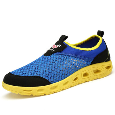 

Precentor men&39s casual shoes breathable mesh shoes men&39s holes shoes lazy sleeves hollow sandals 666 blue 40 yards