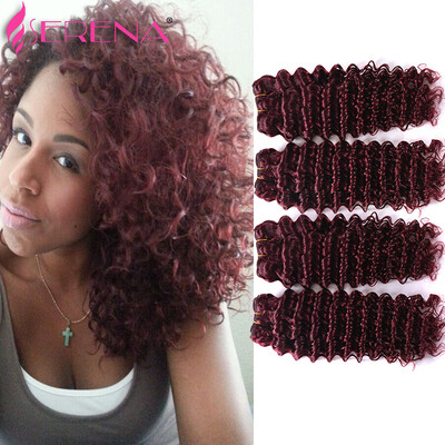 

Grade 7a Malaysian Red 99j Deep Curly Virgin Hair Extension 3pcs lot Red Burgundy Deep Curly Hair Weaving For Sexy Fashion Woman