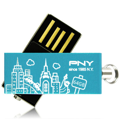 

(PNY) USB2.0 металлический двойной U диск 64G (голубой)