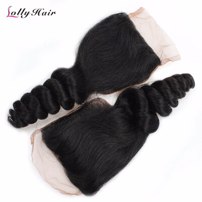 

7A Перуанская кружевная кружева для волос Cloure Loose Wave Перуанские человеческие волосы Высокая плотность Перуанская свободная волна