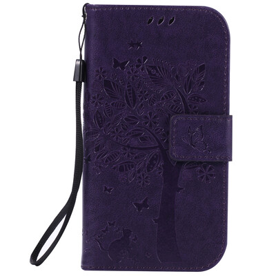 

Purple Tree Design PU кожа флип крышку кошелек карты держатель чехол для SAMSUNG S4