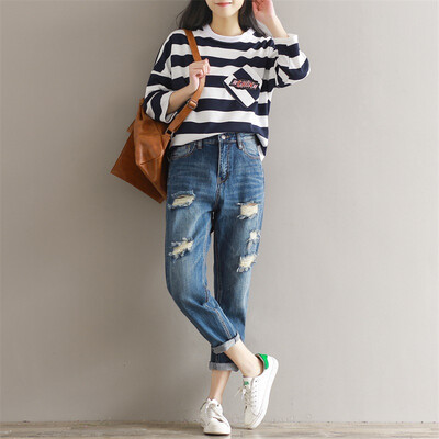 

CITYPLUS Arts&Culture Women&39s High Waist Harlan Pants Casual Pants Loose Cave Pants Nine Points Beggar Pants CWKN172352 Blue L