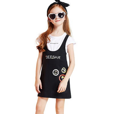 

Disha DEESHA Girls' Set Little Hat Letter Print Big Child Slim Set 811721908 Black 130