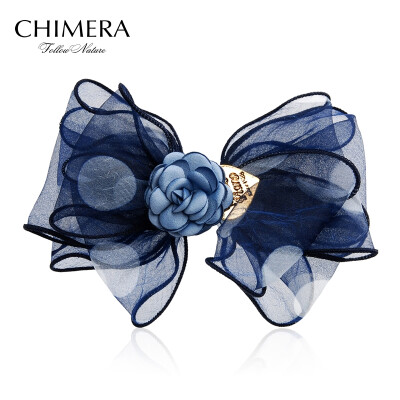 

Chimera (CHIMERA) hair accessories headdress Aqua Chiffon flowers large hairpin Horsetail clip blue