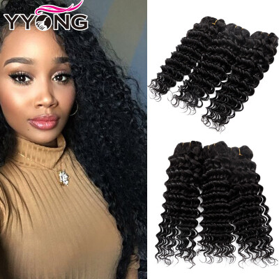 

YYONG Hair Company Products Malaysian Deep Wave 3 Bundles Virgin Maylasian Hair Deep Wave Natural Color Wavy Human Hair Bundle