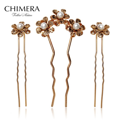 

Chimera (CHIMERA) hair ornaments headdress daisy hair comb hairpin 3 pieces of retro gold