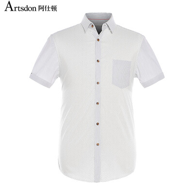 

Aston Summer Business Casual Side Patchwork Мужская рубашка с коротким рукавом White 175 / L A15217501
