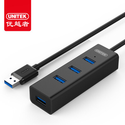 

UNITEK Y-3082BK USB30 high-speed expansion 4-port HUB hub 30cm aluminum alloy desktop notebook computer one drag four USB splitter black