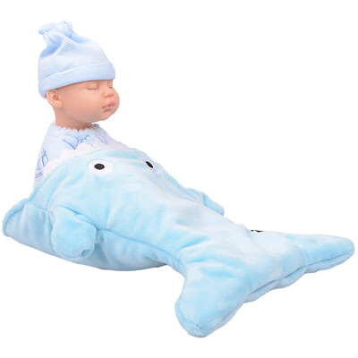 

BIEBER shark baby sleep doll comfort doll plush doll toy simulation baby comfort toy blue