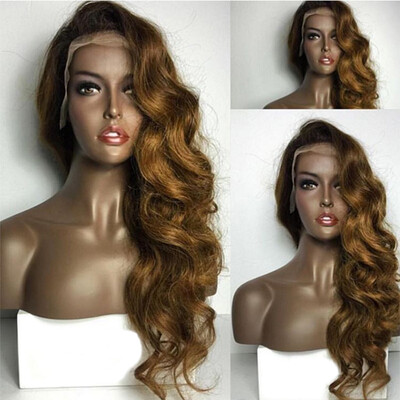 

Hot Selling Two Tone Color #1B/Brown Deep Wave Lace Front Human Hair Wigs Unprocessed Brazilian Virgin Hair Wigs Full Lace Wigs