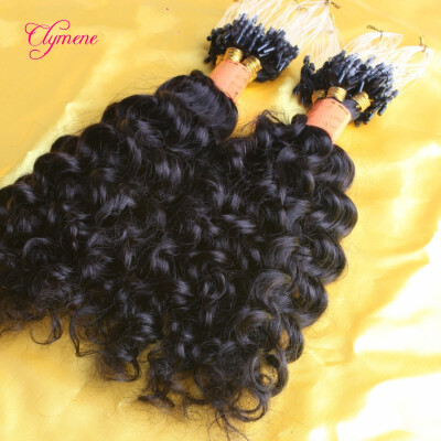 

Clymene Hair 1gStrand Human Hair Micro Loop Ring Hair Extensions Indian Virgin Curly Hair