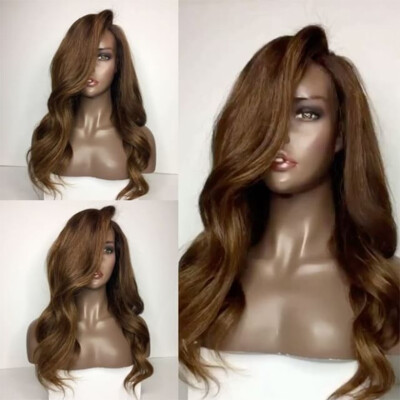 

PlatinumWig Ombre Natural Wave Glueless Full Lace/Lace Front Wigs For Women Brown Color 150 Density Brazilian Remy Human Hair Wigs