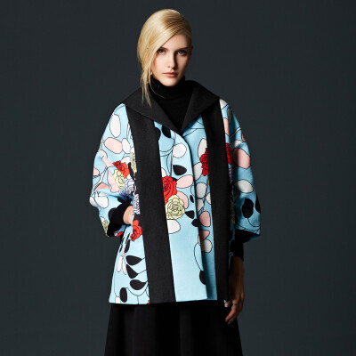

Mak Rebecca (Marc Rebecca) Europe and the United States fashion personality loose section print jacket coat 55026A color M code