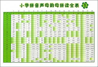 

小学拼音声母韵母拼读全表