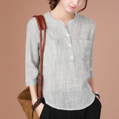 

CITYPLUS Artistic Versailles Wild Sleeve Casual Lattice Ladies Shirt Women CWCC171161 Gray