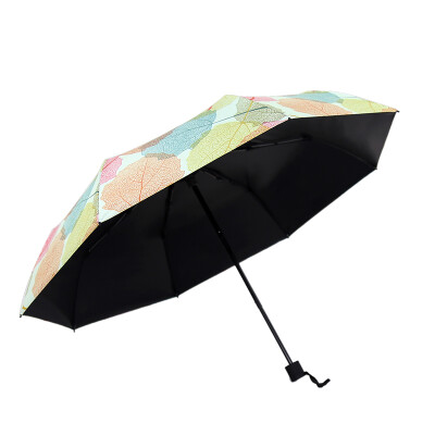 

C'mon summer sun leaves umbrella creative ultra-light folding sun umbrella sunny umbrella woman sunscreen umbrella anti-ultraviolet folding umbrella gift box vinyl case A1603