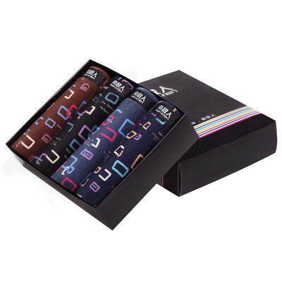 

Antarctic (Nanjiren) men's underwear elastic cotton flat angle underwear breathable waist short pants men's underwear 4 mixed color gift box XXXL (185/110)