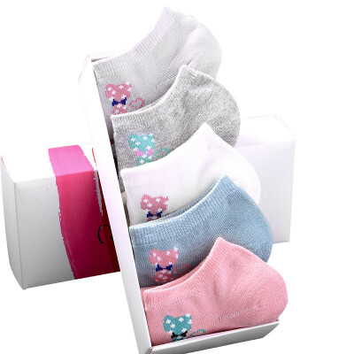 

Jingdong supermarket] Arctic cashmere socks socks breathable sports leisure socks stockings spring and summer thin section of female socks cartoon kitten socks 5 double