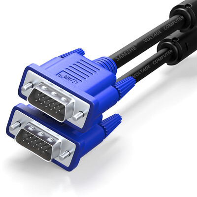 

Shanze SAMZHE VM-1150 HD dual magnetic ring blue VGA cable 3 6 core pin needle 15 meters computer projector display video line data signal line