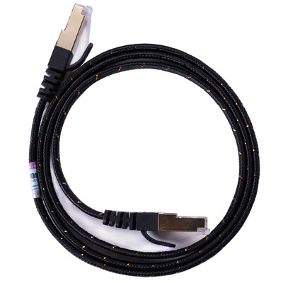 

AMPCOM AMCOM AMCAT7BK0810 seven kinds of 10G flat cable pure copper CAT7 network jumper gold-plated shielded computer router connection cable black 1 meter