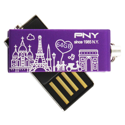 

PNY (PNY) USB 2.0 металла с двумя U-64G (Романтический фиолетовый)