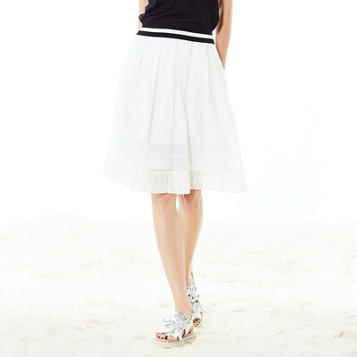 

Wandian dress WANDIAN net yarn stitching skirt white A-type skirt 1162K03020 L