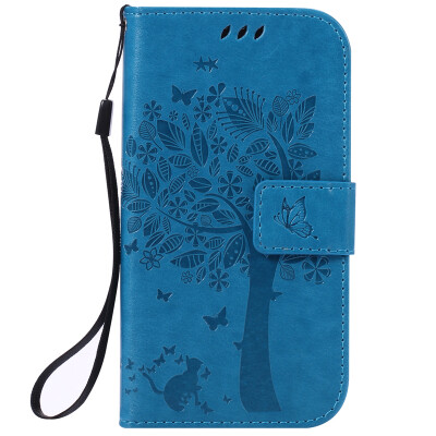 

Blue Tree Design PU Leather Flip Cover Wallet Card Holder Case for SAMSUNG S4