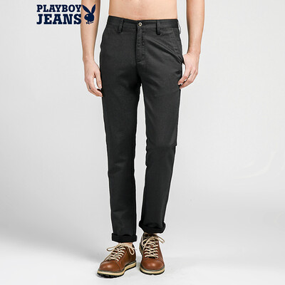 

Playboy (PLAYBOYJEANS) outdoor leisure men business imitation cattle casual pants PB5114210 black blue 36