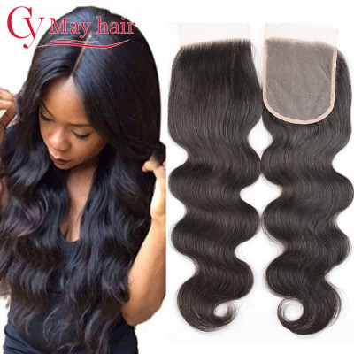 

8A Brazilian Body Wave Closure 1B 4x4 Inches Swiss Lace Closure Bleached Knots Virgin Human Hair Closure Piece