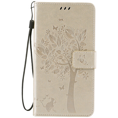 

Gold Tree Design Кожа PU флип крышки Кошелек Карты Держатель чехол для LG V10