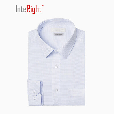 

INTERIGHT upgrade free iron business men long sleeve shirt blue check mark 42 yards