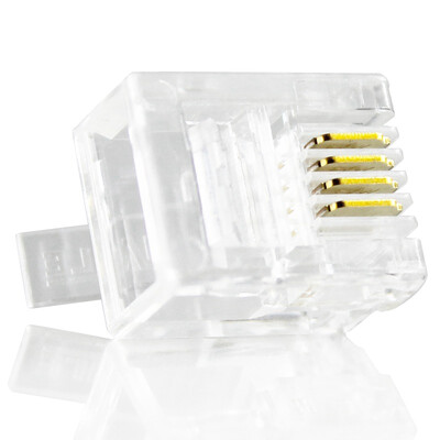 

Haile HT-RJ11-50 высокопроизводительная 6P4C телефонная головка с кристаллами 50U позолоченная (50 / сумка)