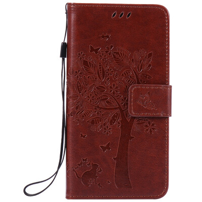 

Brown Tree Design Кожа PU флип крышки Кошелек Карты Держатель чехол для SONY Z4
