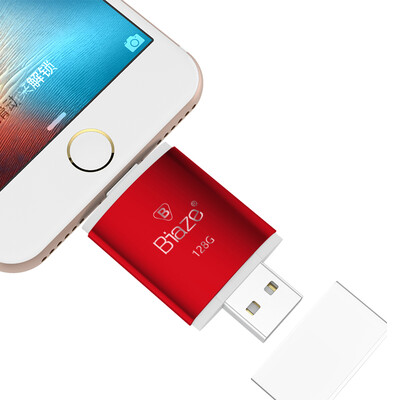 

Beyer Apple мобильный телефон U диск 128G Китайский красный мобильный телефон с двойным использованием USB-накопитель для расширения памяти для iPhone 7 / 5s / 6s / 6Plus / iPad mini / air