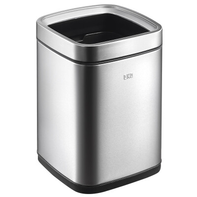 

EKO trash cans household stainless steel double non-covered trash cans European square garbage basket 9088MT sand steel 9L