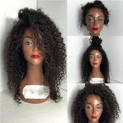 

8A malaysian curly wig with baby hair natural human hair lace front wig deep curly glueless lace front curly wigs for black women