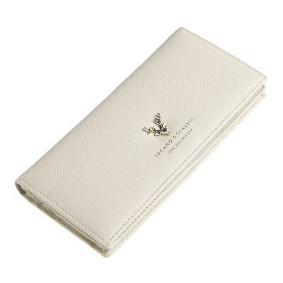 

Woodpecker (TUCANO) ladies long section of leather wallet sweet lady wallet exposed 2 fold WAB0961A-89W3 rice white